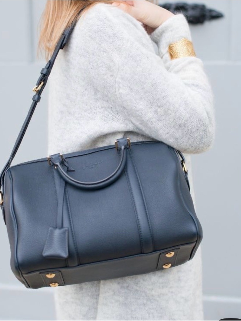 Iconic Luxury SC Sofia Coppola Louis Vuitton Boston Handbag Cobalt Blue Sz MM